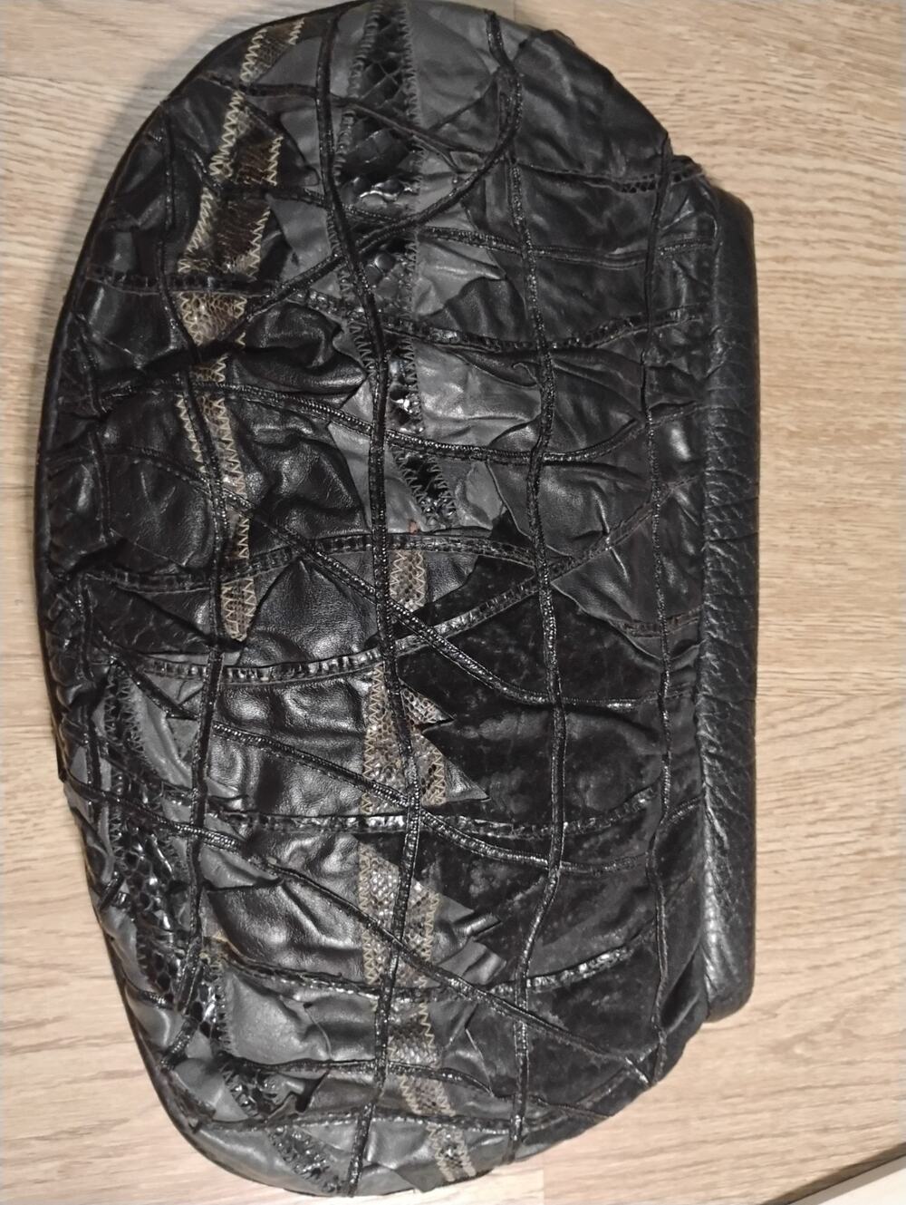 Vintage 7 Seven Handbags by Dimitri Womens Snakeskin Patchwork Clutch Handbag